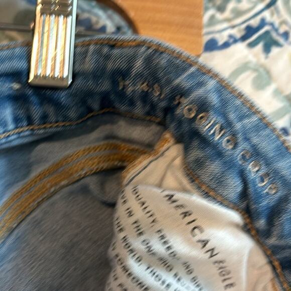 American Eagle Next Level hi rise jeggings crop stretch frayed jeans size 2 - Picture 8 of 8